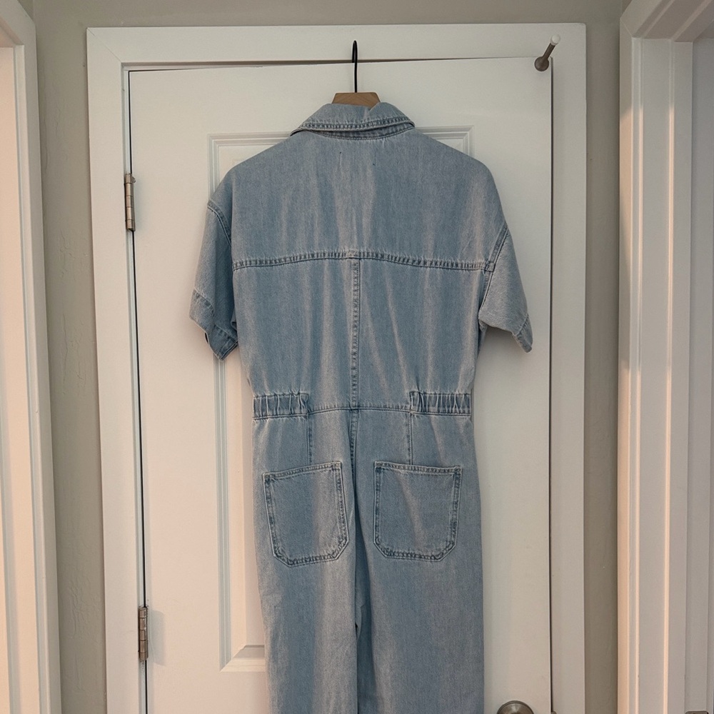 NWT We The Free Light Blue Denim Short Sleeve Romper (S) - Picture 6 of 8